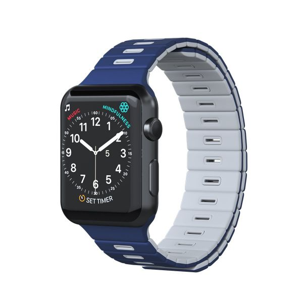   Goui - Band Magnetic Wrist Strap For Apple Watch  (White & Blue)    