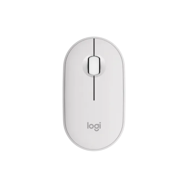   (white) Logitech Pebble 2 M350s - Slim Bluetooth mouse, customizable button, supports pairing with 3 devices.    