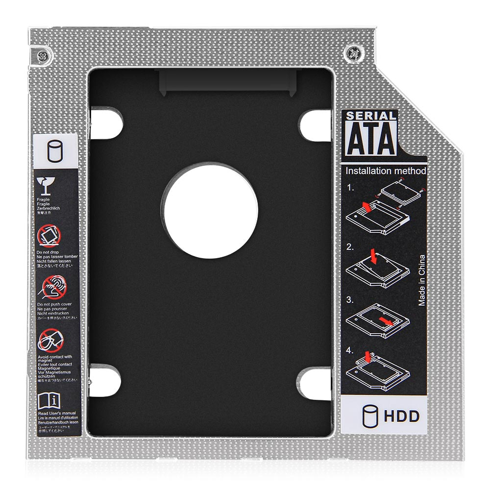   A Caddy adapter 9.5 mm that fits the entrance of the CD and DVD player in all types of laptops    