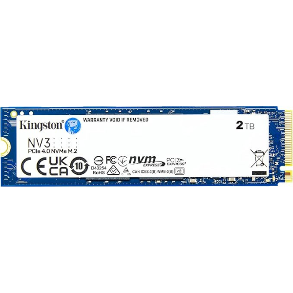   كينجستون - NV2 SSD PCIe 4.0 2 تيرابايت 6000 ميجابايت/ث    
