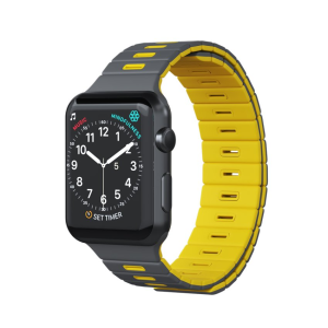   Goui - Band Magnetic Wrist Strap For Apple Watch (Grey & Yellow)    