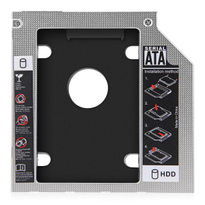   A Caddy adapter 9.5 mm that fits the entrance of the CD and DVD player in all types of laptops    