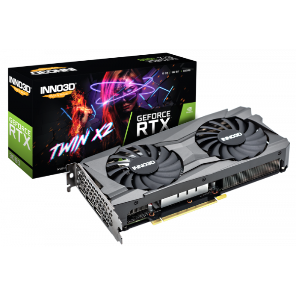   INNO3D - GeForce RTX 3060 12GB TWIN X2 LHR, GDDR6, NVIDIA Reflex    