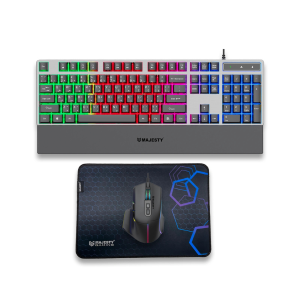   ماجيستي طقم قيمنق كيبورد وماوس وماوس باد بإضاءة RGB – COM003    